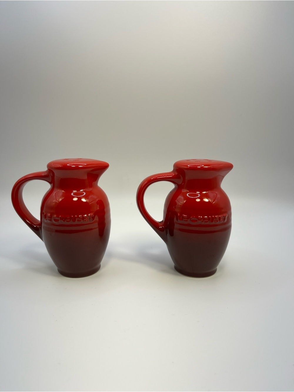 Le Creuset Red Ceramic Salt & Pepper Set